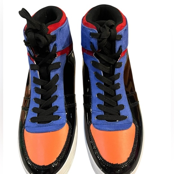 Guess Orange and Blue High-Top Sneakers with Sporty Design Size 9 - Picture 6 of 12